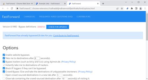 script bypass shortlink|FastForward: skip tracker and intermediary URLs automatically.